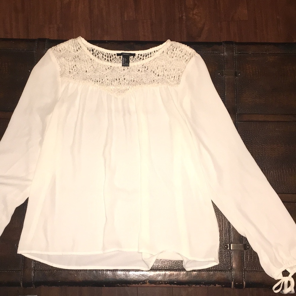 Beautiful long sleeve white blouse